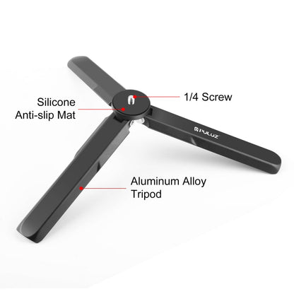 For DJI Osmo Pocket 4 / 3 / Insta360 X4 PULUZ Aluminum Alloy Metal Tripod (Black)
