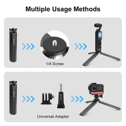 For DJI Osmo Pocket 4 / 3 / Insta360 X4 PULUZ Aluminum Alloy Metal Tripod (Black)