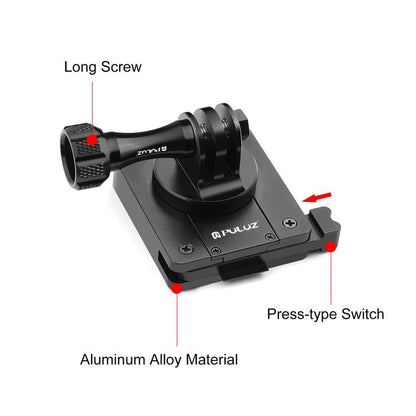 PULUZ Aluminum Quick Release Bracket NVG Helmet Mount for GoPro and Other Action Cameras (Black)