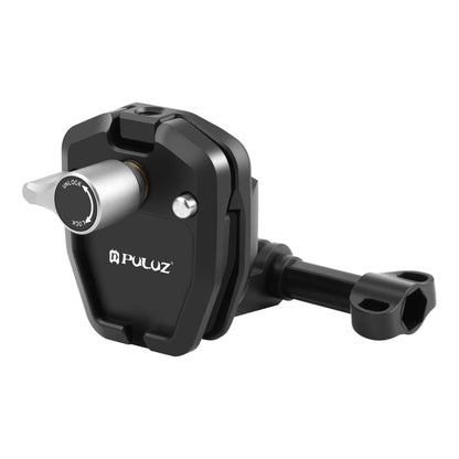 PULUZ Motorcycle Windshield Action Camera Mount Clip for GoPro Hero12 Black / DJI Osmo Action 4 / Insta360 X4 / Ace Pro and Other Action Cameras (Black)