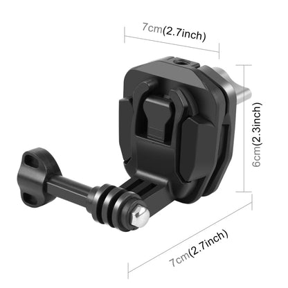 PULUZ Motorcycle Windshield Action Camera Mount Clip for GoPro Hero12 Black / DJI Osmo Action 4 / Insta360 X4 / Ace Pro and Other Action Cameras (Black)