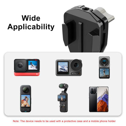 PULUZ Motorcycle Windshield Action Camera Mount Clip for GoPro Hero12 Black / DJI Osmo Action 4 / Insta360 X4 / Ace Pro and Other Action Cameras (Black)