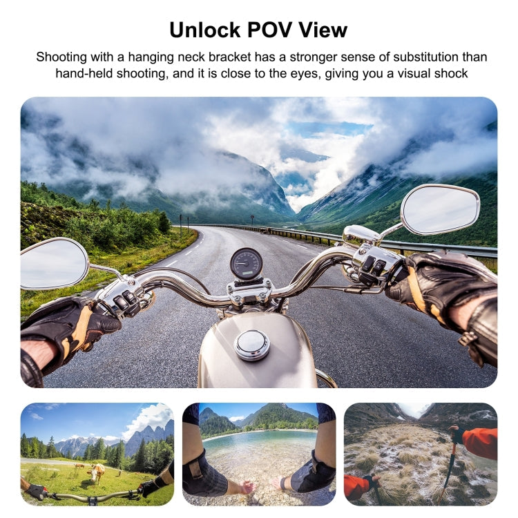 Support de collier magnétique PULUZ pour montage POV avec pince de téléphone pour caméras d'action GoPro / téléphones (Noir)