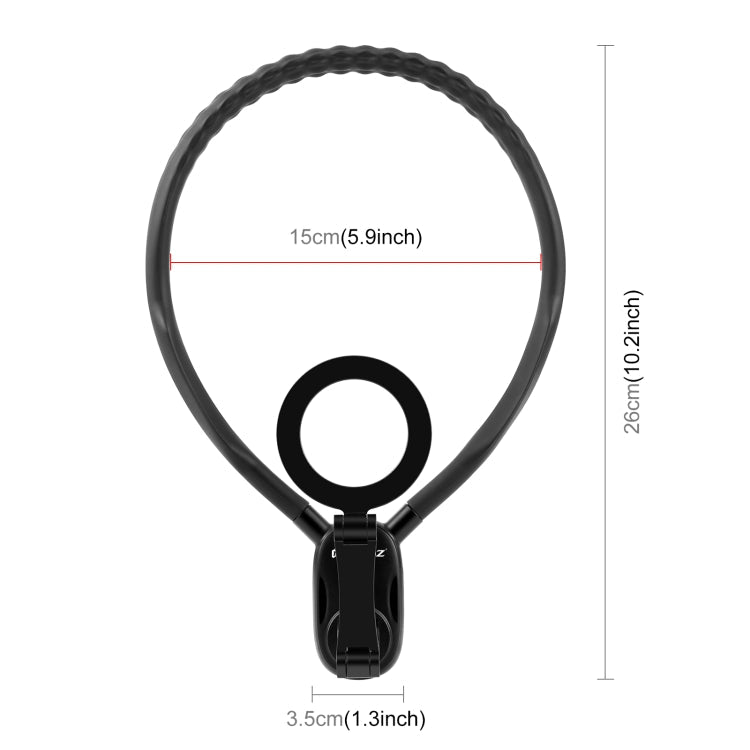 Support de collier magnétique PULUZ pour montage POV avec pince de téléphone pour caméras d'action GoPro / téléphones (Noir)