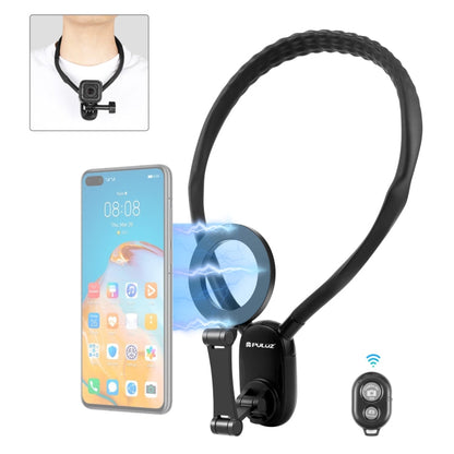 Support de collier magnétique PULUZ pour montage POV avec pince de téléphone pour caméras d'action GoPro / téléphones (Noir)