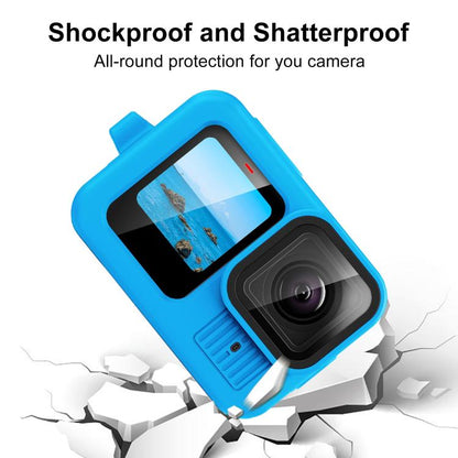 For GoPro HERO13 Black PULUZ Silicone Protective Case Cover with Wrist Strap & Lens Cover (Blue)