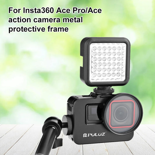 Pour Insta360 Ace Pro / Ace PULUZ Cadre adaptateur en métal avec filtre UV 52 mm et bague d'adaptation (noir)