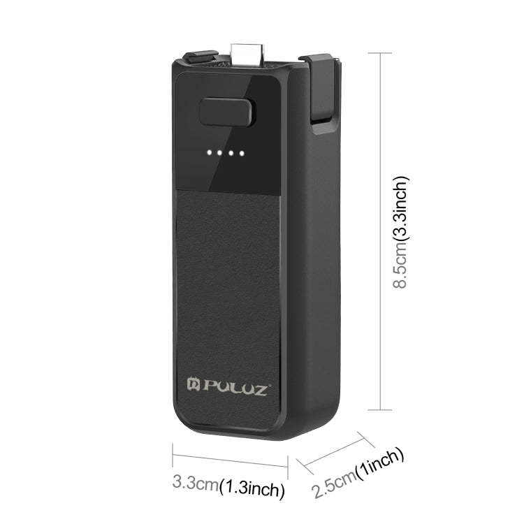 For DJI Osmo Pocket 4 / 3 PULUZ High-Capacity 2800mAh Battery Grip (Black)