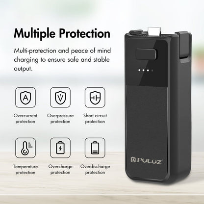 For DJI Osmo Pocket 4 / 3 PULUZ High-Capacity 2800mAh Battery Grip (Black)