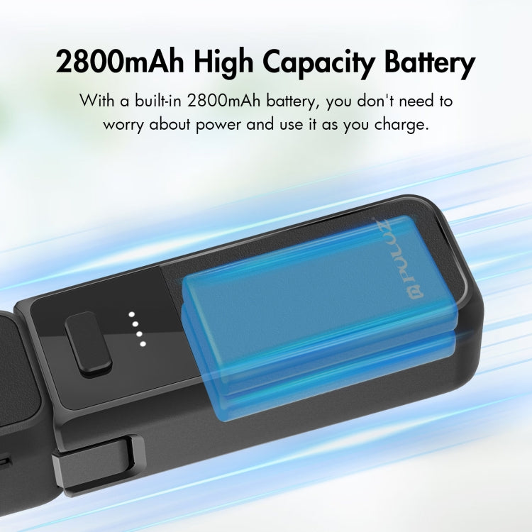 For DJI Osmo Pocket 4 / 3 PULUZ High-Capacity 2800mAh Battery Grip (Black)