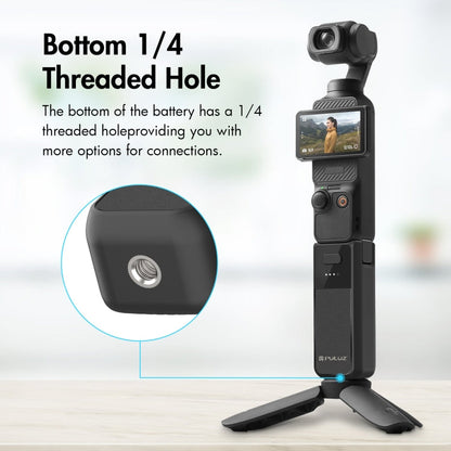 For DJI Osmo Pocket 4 / 3 PULUZ High-Capacity 2800mAh Battery Grip (Black)