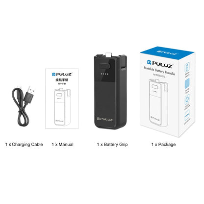 For DJI Osmo Pocket 4 / 3 PULUZ High-Capacity 2800mAh Battery Grip (Black)