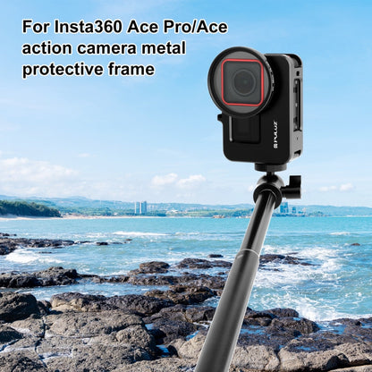 Pour Insta360 Ace Pro / Ace PULUZ Cadre adaptateur en métal avec filtre UV 52 mm et bague d'adaptation (noir)