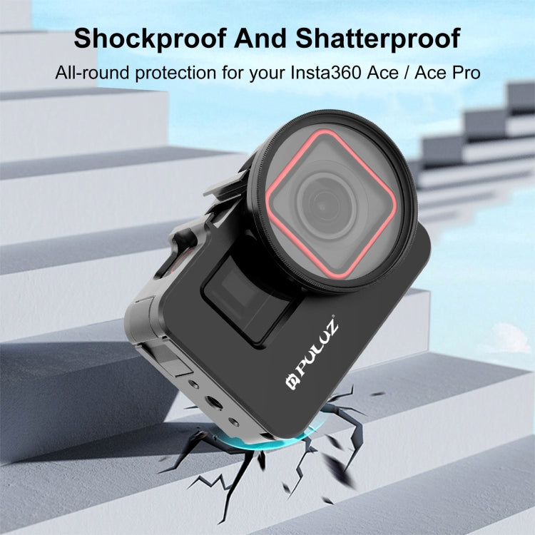 Pour Insta360 Ace Pro / Ace PULUZ Cadre adaptateur en métal avec filtre UV 52 mm et bague d'adaptation (noir)