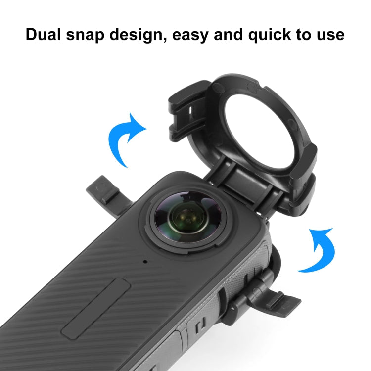 Pour cache de protection d'objectif encliquetable PULUZ pour Insta360 X4 (Noir)
