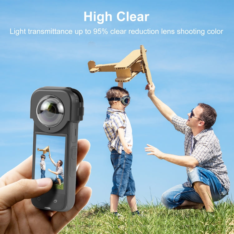 Pour cache de protection d'objectif encliquetable PULUZ pour Insta360 X4 (Noir)