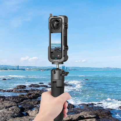 Pour Insta360 X4 PULUZ Cage de protection en métal avec cache d'objectif (Noir)