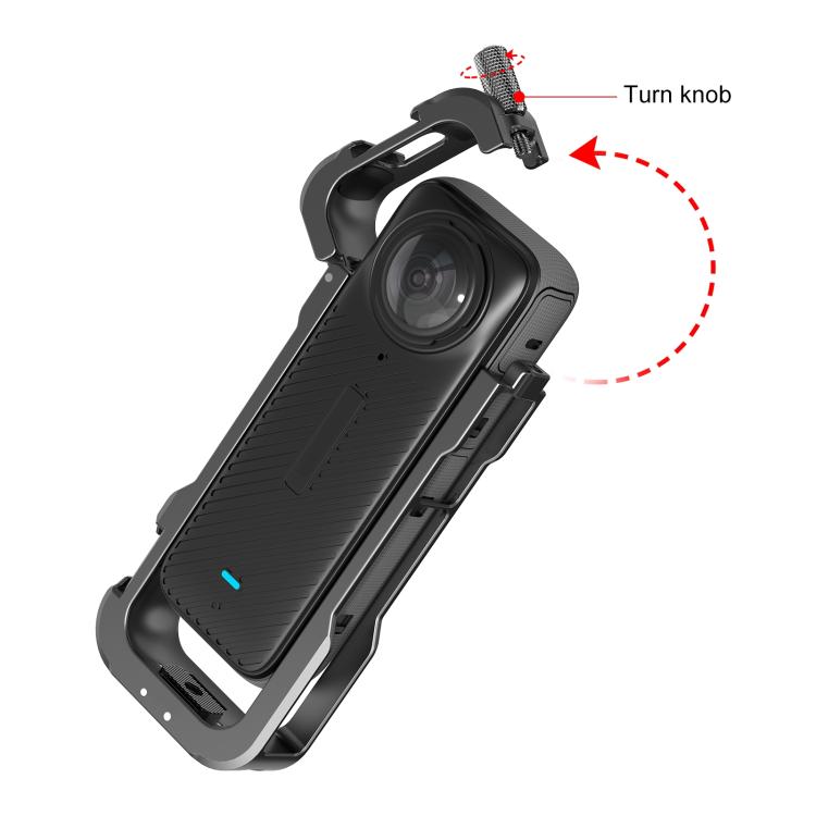 Pour Insta360 X4 PULUZ Cage de protection en métal avec cache d'objectif (Noir)
