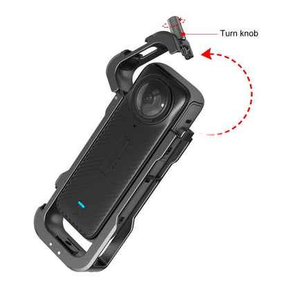 Pour Insta360 X4 PULUZ Cage de protection en métal avec cache d'objectif (Noir)