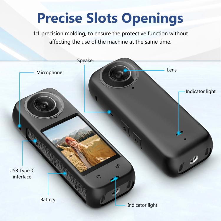 Pour étui de protection en silicone anti-poussière intégral PULUZ pour Insta360 X4 (noir)