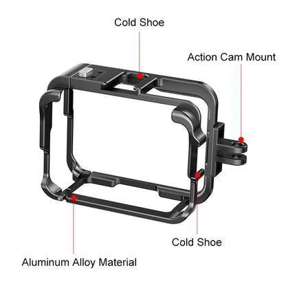 For Insta360 Ace Pro PULUZ Metal Protective Cage Adapter Frame (Black)