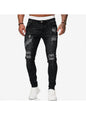 Jeans déchirés délavés taille moyenne