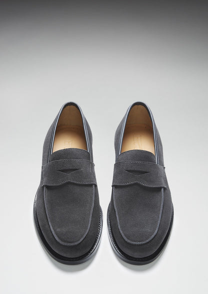 Slate Grey Suede Loafers, Welted Leather Sole