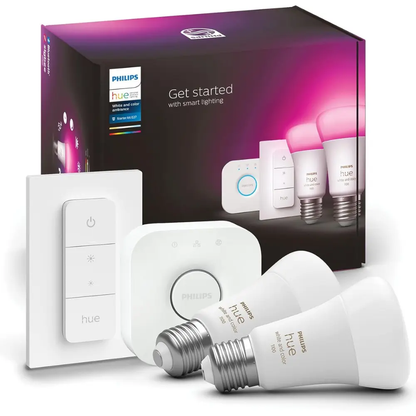 Philips Hue - Startkit 2xE27 + Bridge & Dimmer - White & Color Ambiance