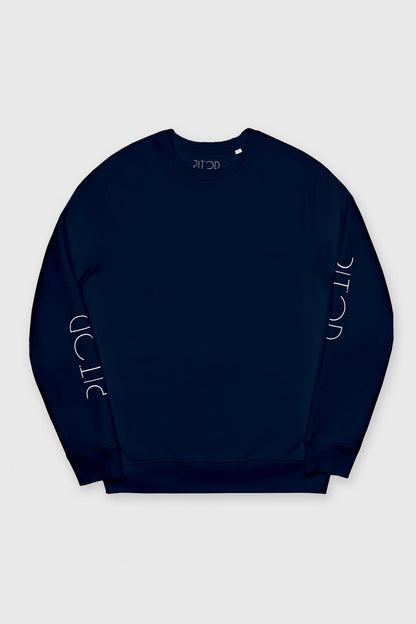 Women's Navy Sweatshirt - Organic Cotton Pitod Sleeve Sweatshirt