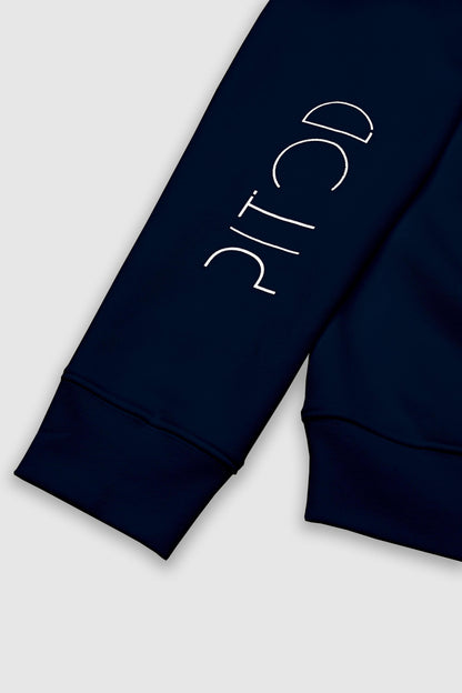 Women's Navy Sweatshirt - Organic Cotton Pitod Sleeve Sweatshirt