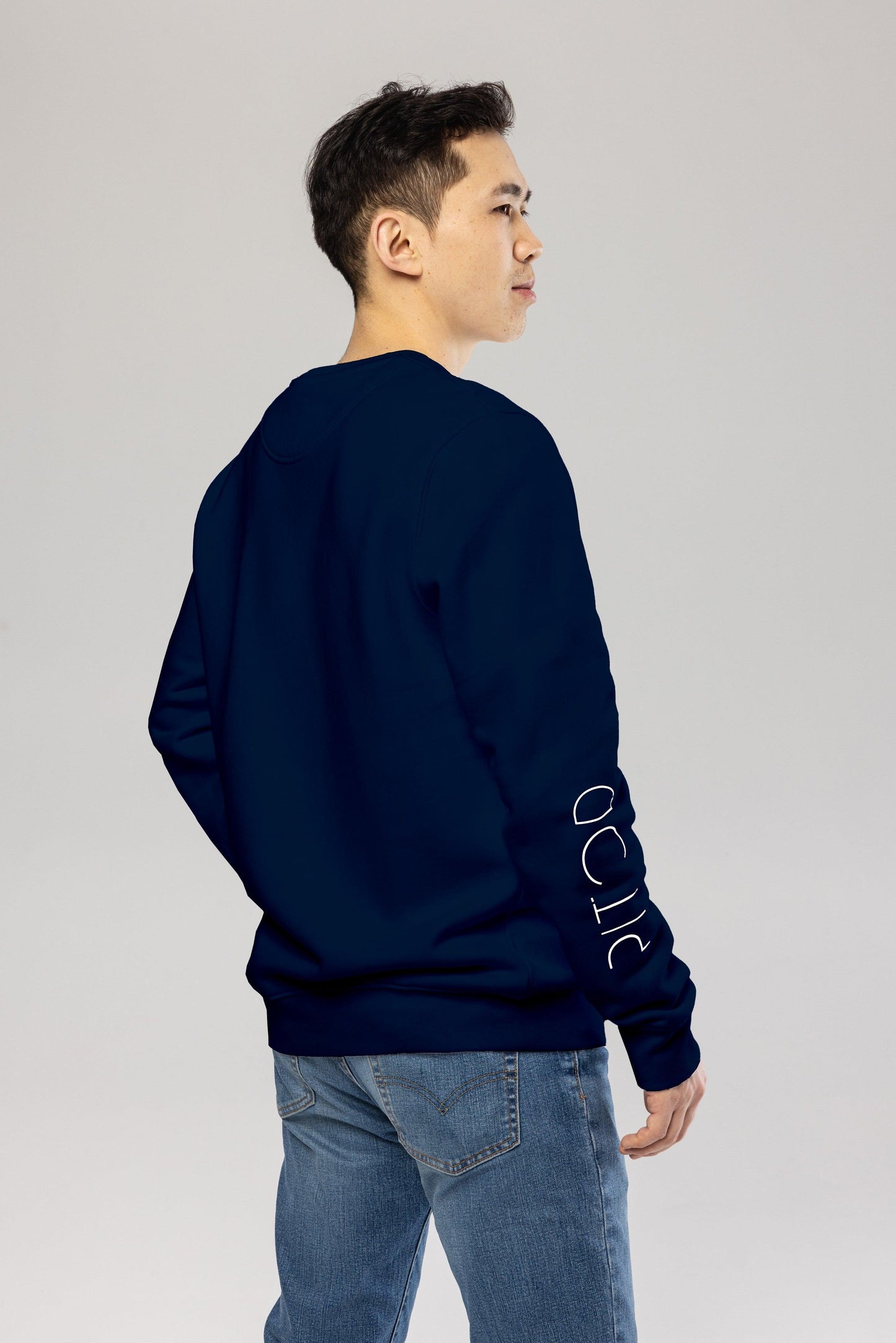 Women's Navy Sweatshirt - Organic Cotton Pitod Sleeve Sweatshirt