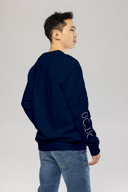 Women's Navy Sweatshirt - Organic Cotton Pitod Sleeve Sweatshirt