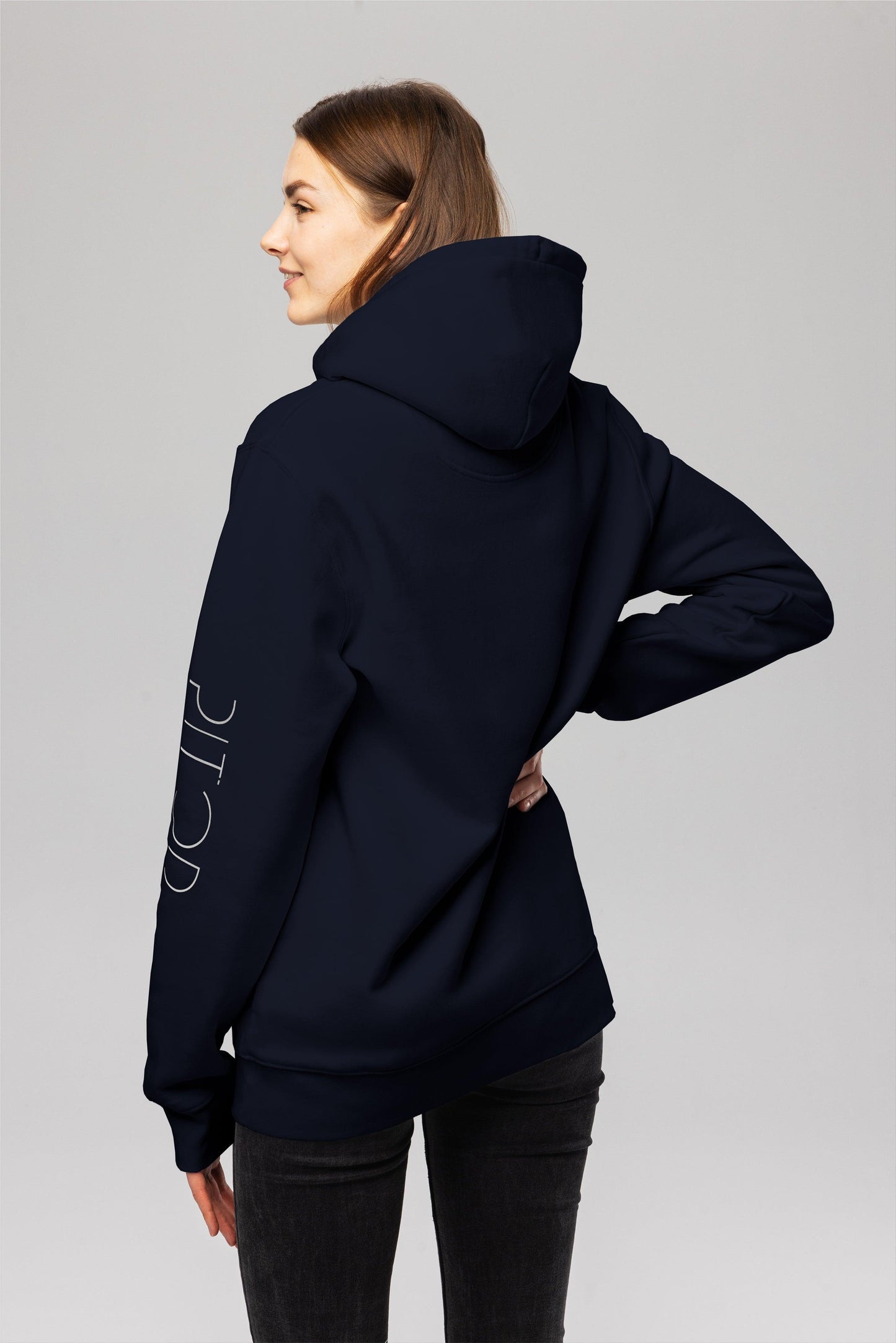 Women's Organic Cotton Hoodie - Navy Pitod Sleeve Hoodie