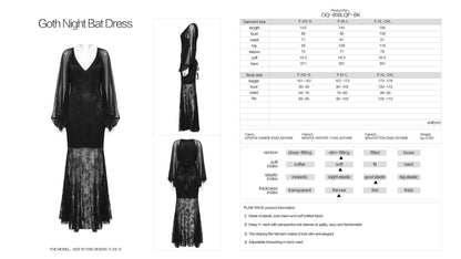 Robe de Soirée Chauve-Souris Gothique Calliope Punk Rave