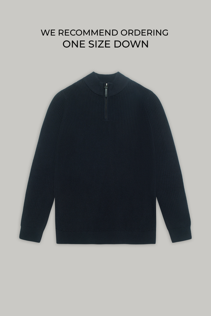 J Hailey Quarter Zip Knit -  Dark Midnight