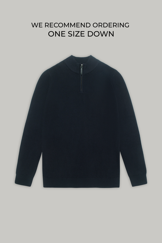 J Hailey Quarter Zip Knit -  Dark Midnight