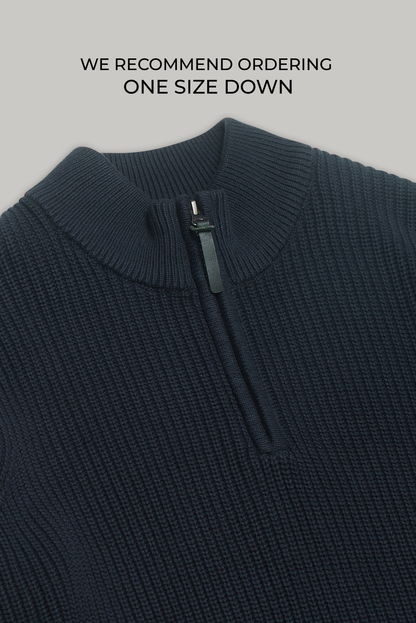 J Hailey Quarter Zip Knit -  Dark Midnight