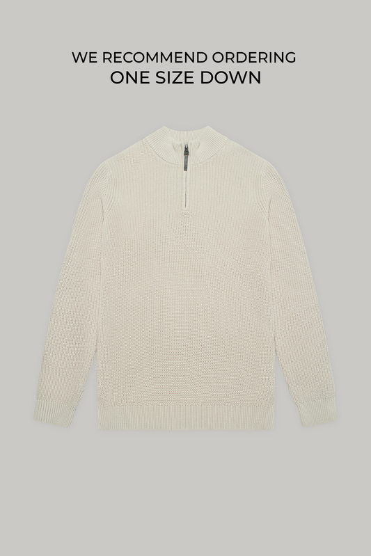J Hailey Quarter Zip Knit -  Putty