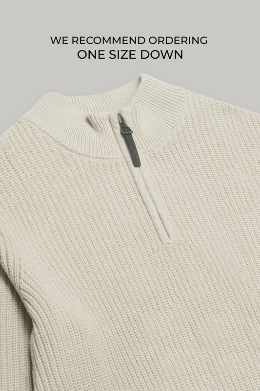 J Hailey Quarter Zip Knit -  Putty