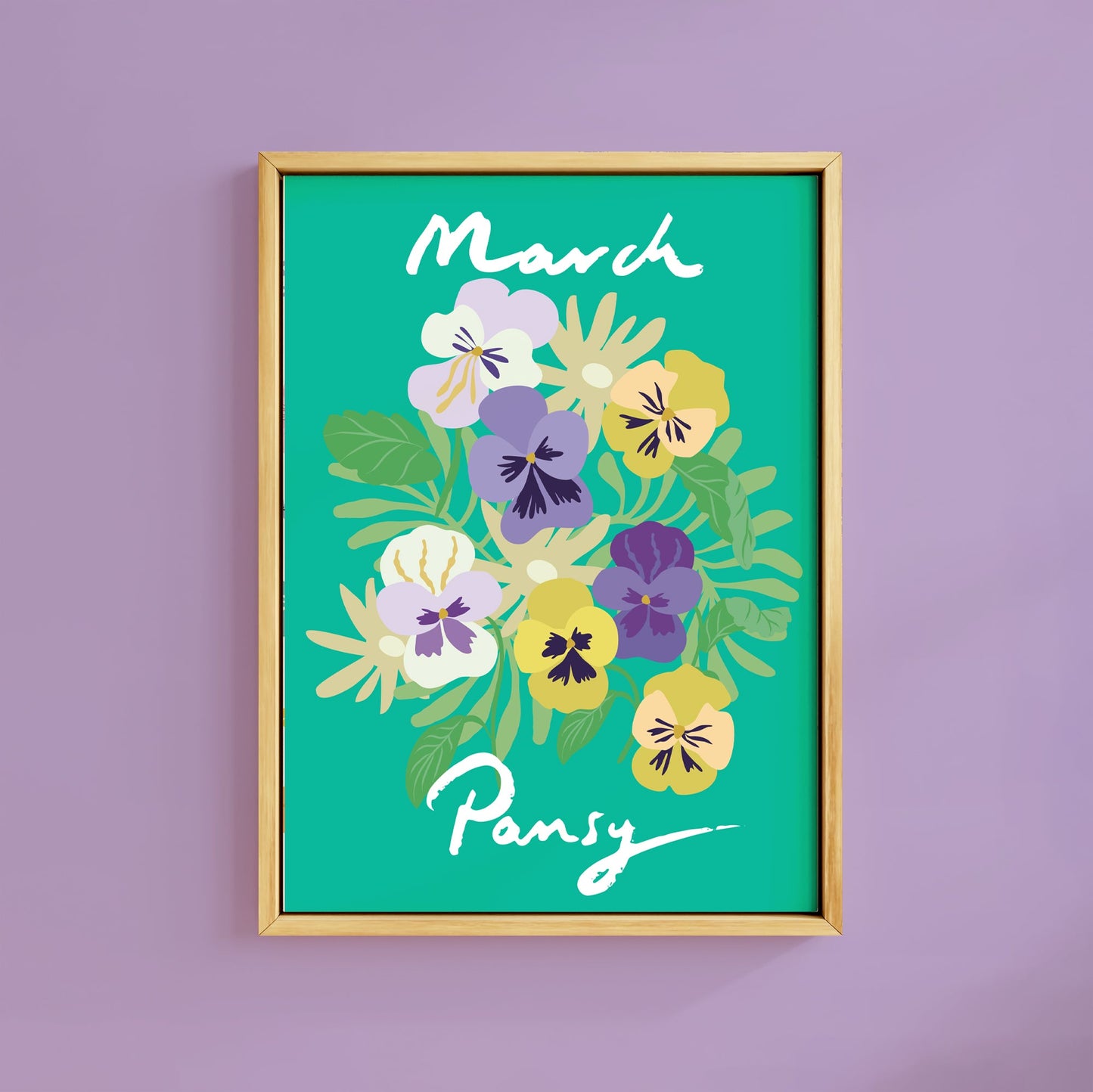 MARCH PANSY BIRTH FLOWER PRINT