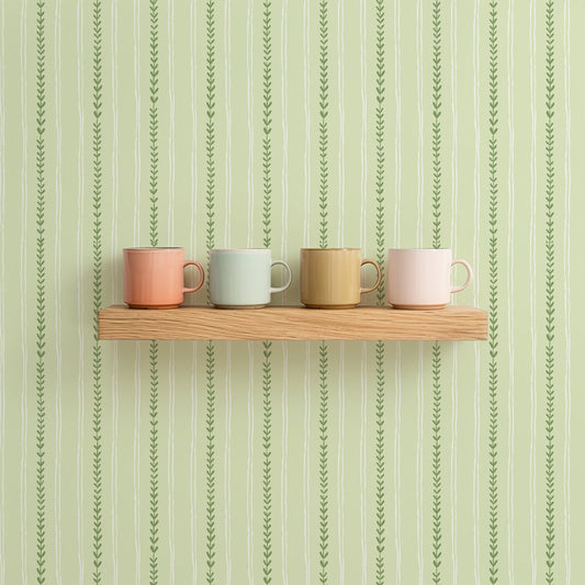 RIVIERA STRIPE PISTACHIO WALLPAPER
