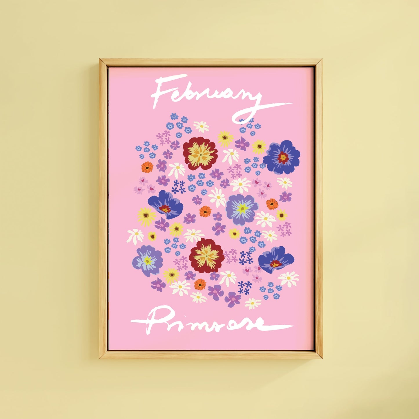 FEBRUARY PRIMROSE BIRTH FLOWER PRINT