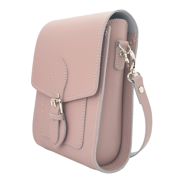 Sac de Téléphone en Cuir Fait Main pour Festival - Quartz Rose