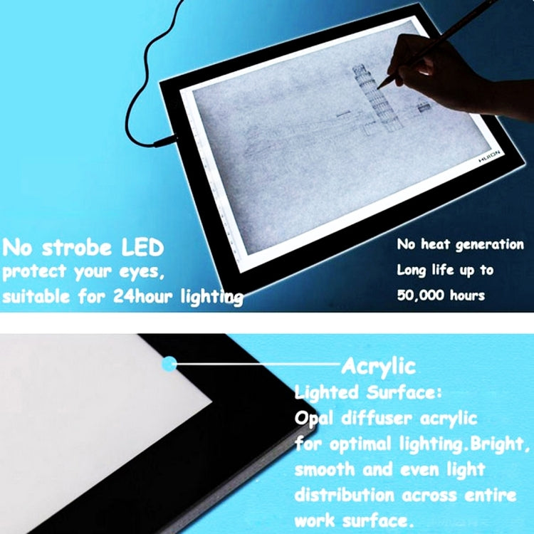Table lumineuse USB portable Huion L4S de 17,7 pouces, ultra-mince, luminosité réglable, pour art, artisanat, tatouage, dessin