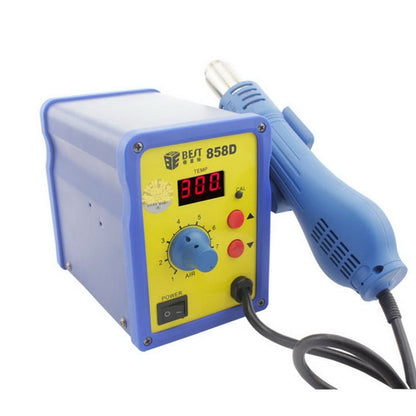 BEST BST-858D AC 220V 50Hz 650W Affichage LED Pistolet à Air Chaud Sans Plomb à Température Réglable avec Vent Hélicoïdal (Bleu)