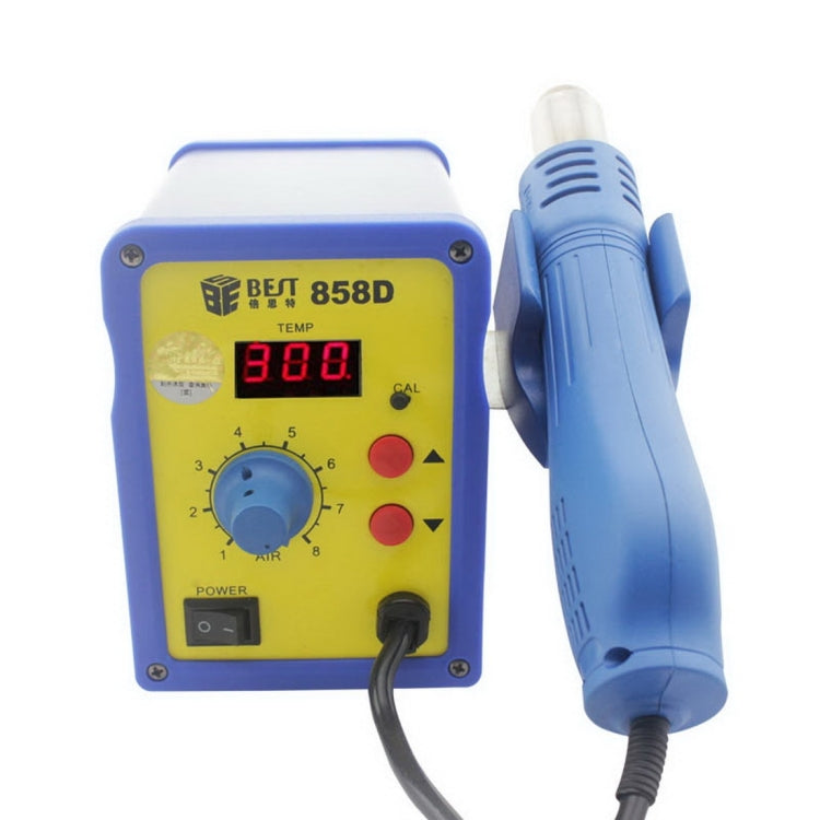 BEST BST-858D AC 220V 50Hz 650W Affichage LED Pistolet à Air Chaud Sans Plomb à Température Réglable avec Vent Hélicoïdal (Bleu)