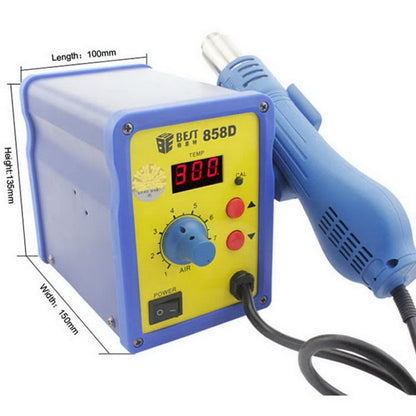 BEST BST-858D AC 220V 50Hz 650W Affichage LED Pistolet à Air Chaud Sans Plomb à Température Réglable avec Vent Hélicoïdal (Bleu)