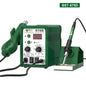 BEST BST-878D 2 in 1 Adjustable Temperature Hot Air Gun with Electric Soldering Iron Rework Station, US Plug(Green)