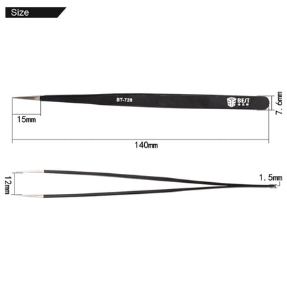 BEST BST-728 202 Stainless Steel Anti-static Tip Tweezers