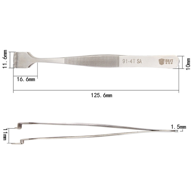 Pince à épiler professionnelle en acier inoxydable BEST BST-91-4T SA pour plaquettes de silicium